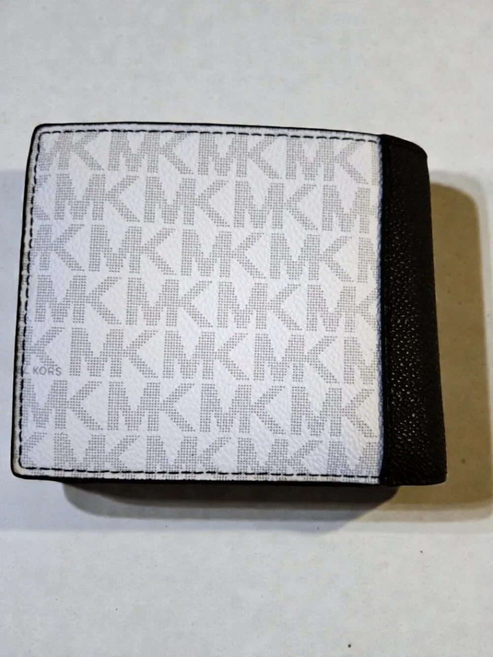 Michael Kors Black/White Cooper & Bright White Wallets w/Coin Pouch Bundle Set
